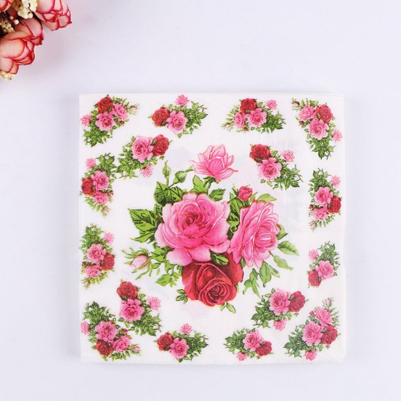 Leimdu Flower Paper Napkins,Luncheon Party Napkins Serviettes 40 Count 2-Ply, 13 x 13 Inch - Image 2